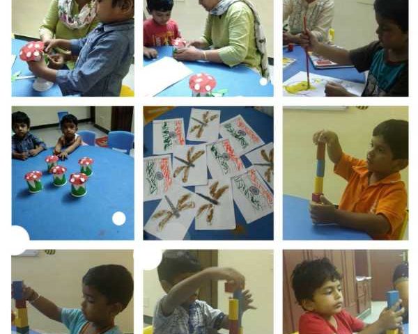 A Group of Photos of a Kids activity Center.