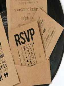 Set of RSVP Cards on the table for the wedding guests.