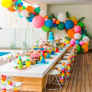 Table Full of Sweets And Food For Party Celebration.